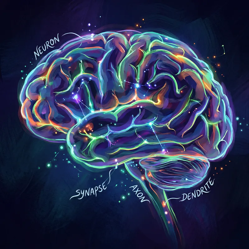 Vibrant Digital Painting of the Nervous System