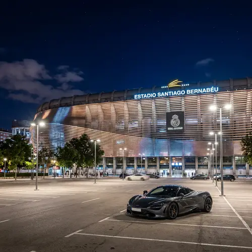 Night Sky Santiago Bernabeu Stadium Wallpaper