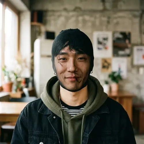 Handsome Korean Man | Unique Nylon Headwear Look