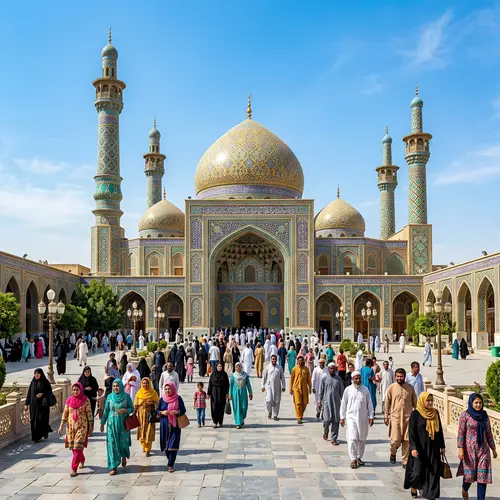 Intricate Architecture of a Vibrant Mosque