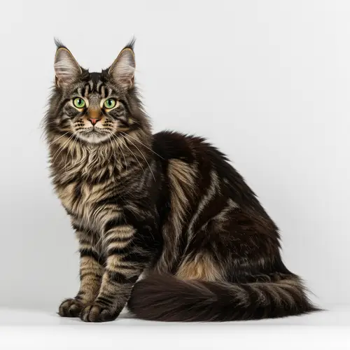 Posing Maine Coon Cat - Majestic Feline Portraits