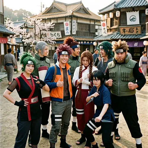 Dynamic Naruto-inspired Ninja Group Poses | Anime Character Impersonation
