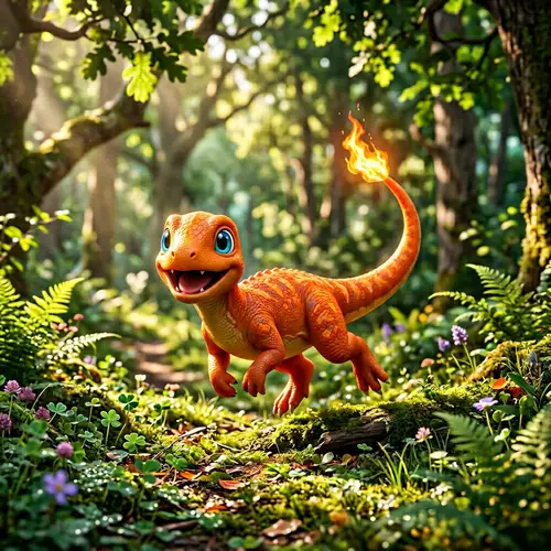 Vibrant Orange Quadruped: Meet the Playful 파이리