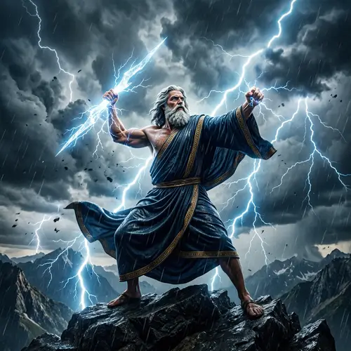 Zeus, Greek God of Lightning: Powerful Depiction