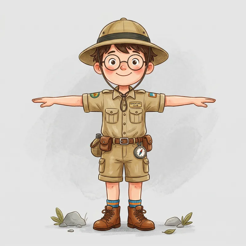 Cartoon Young Explorer Character Design Cartoon Young Explorer Character Design