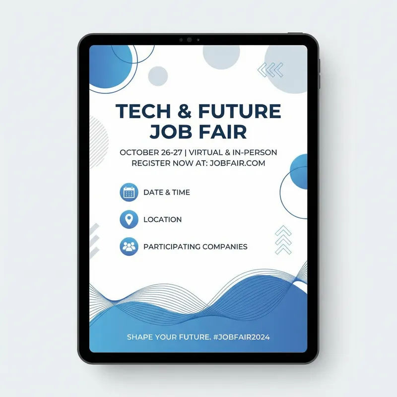 Modern Job Fair Flyer Design | Clean & Minimalistic Style
