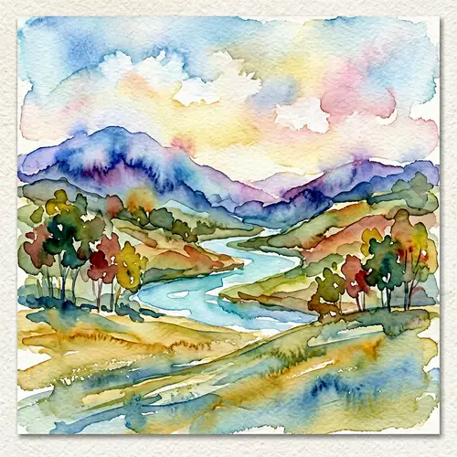 Abstract Watercolor Landscape Art