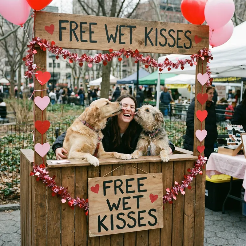 Valentine's Day Dog Kissing Booth - Free Wet Kisses