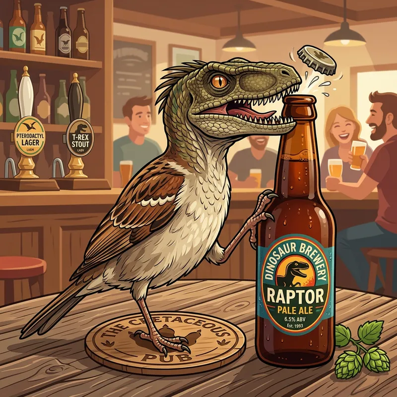 Dinosaur Head Sparrow Body Beer Opener Design