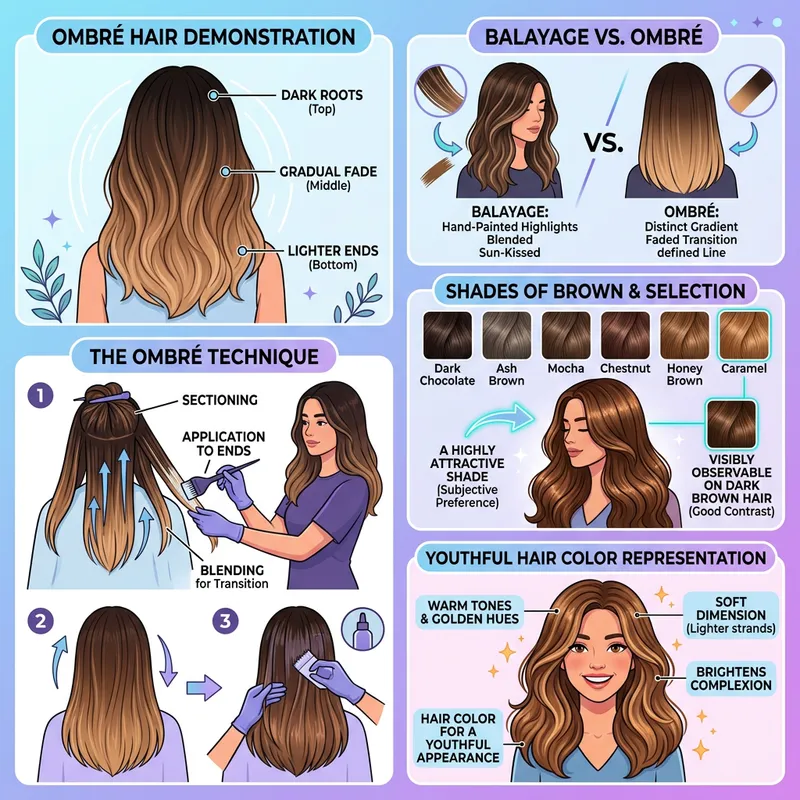 Ombré vs. Balayage: Exploring Brown Hair Color Techniques for Dark Brown Hair Ombré vs. Balayage: Exploring Brown Hair Color Techniques for Dark Brown Hair