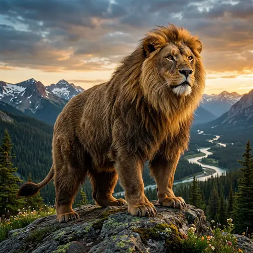 Hybrid Bear and Lion Creature: Mythical Power and Majesty