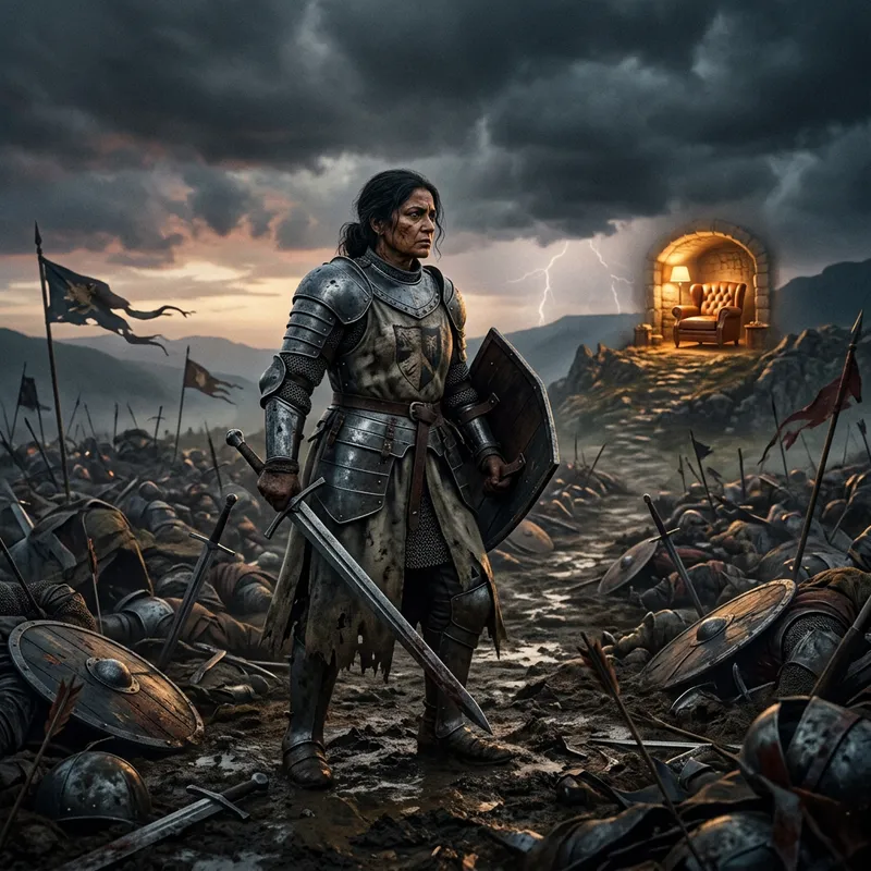 Only in Death Does Duty End - Symbolic Scene on the Battlefield