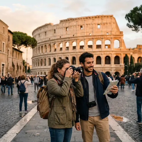 Couple Taking Photos at Monuments