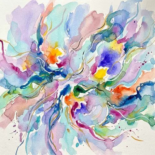 Abstract Watercolor Art: Color Harmony & Emotions
