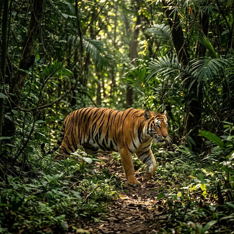 Majestic Tiger in the Wild Jungle