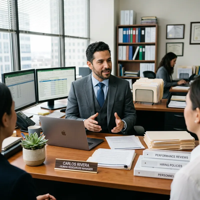 Engaging Office Scene: Professional HR Manager at Work