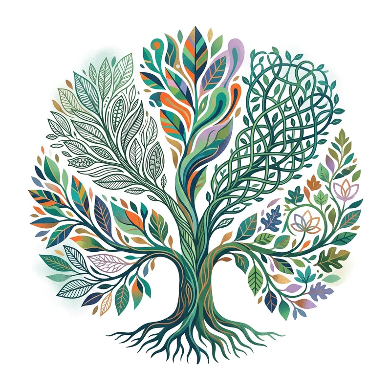 Contemporary Nature-Themed Illustrations for Education