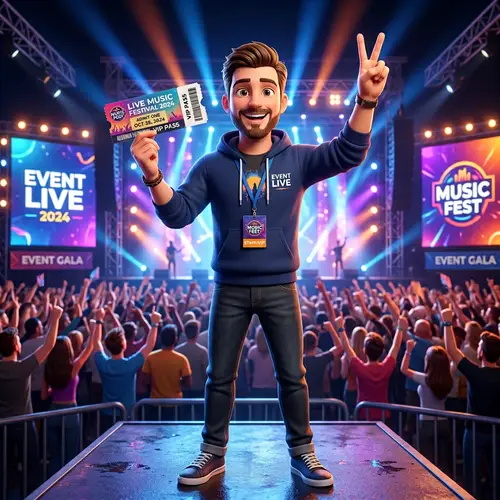 3D Model Man for Event Show Tickets | Event Company