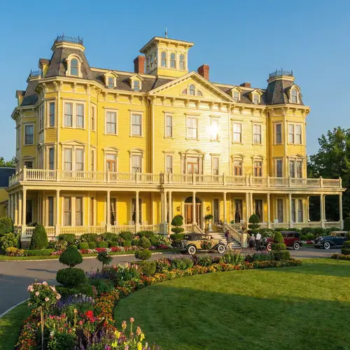 Grand Yellow House with Balcony - Luxurious Hotel-Like Architecture