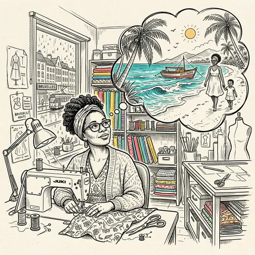 Black Woman Sewing in Brussels | Dreaming of Haiti