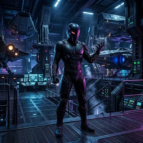 Dark Vador - Ominous Figure in Futuristic Setting