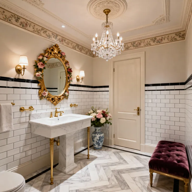 Modern Victorian Powder Room Design Ideas