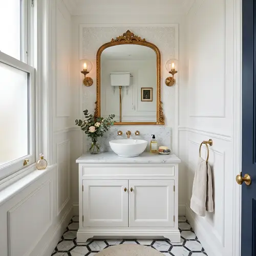 Modern Victorian Powder Room Design Ideas