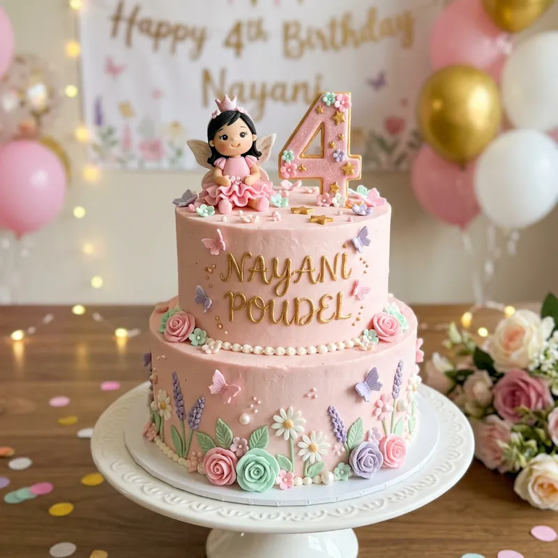 Unique Pound Cake Design for Nayani's 4th Birthday Unique Pound Cake Design for Nayani's 4th Birthday