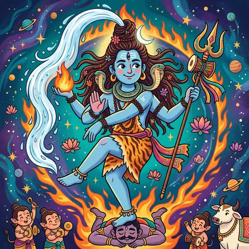 Lord Shiva Vibrant Illustrations: Divine Energy & Cosmic Dance