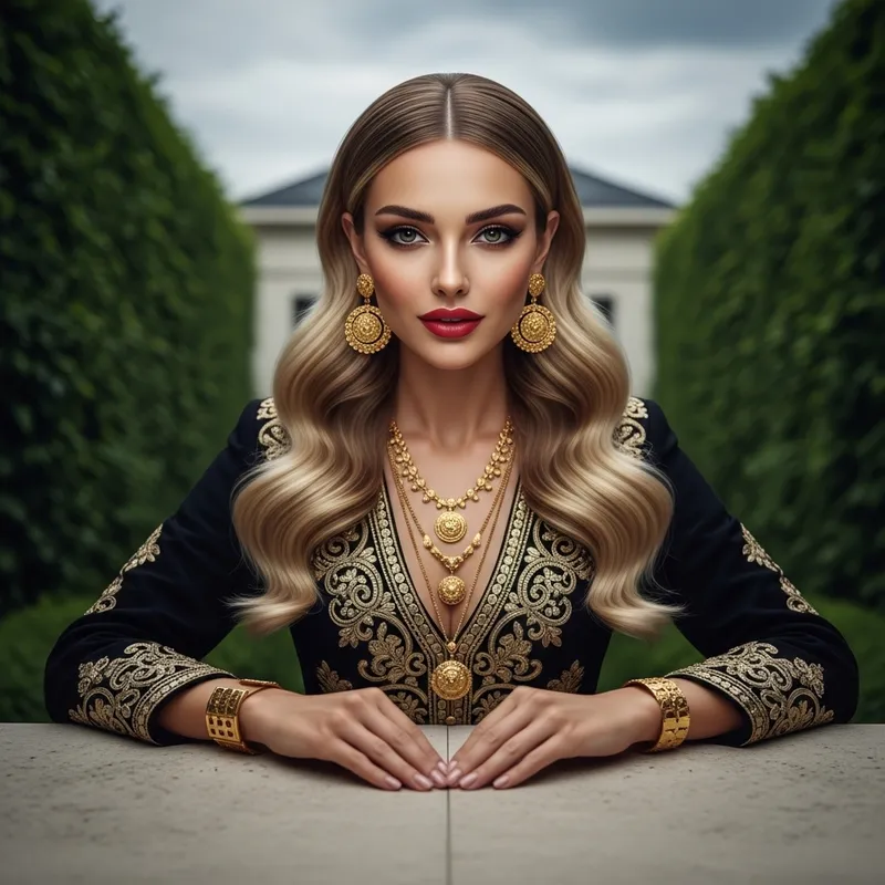 Stunning Woman in Luxurious Black Outfit | Ultra-realistic