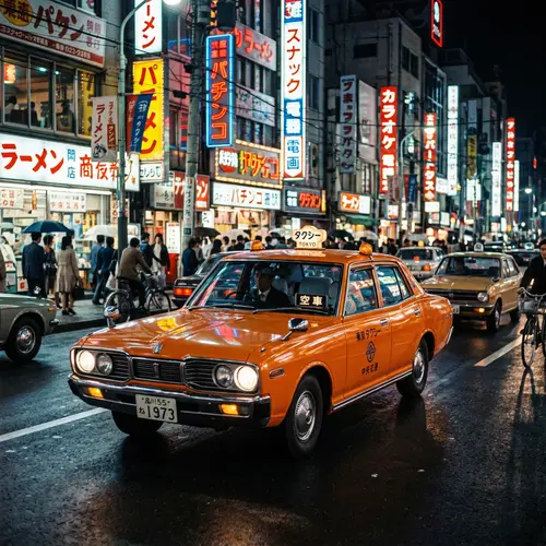 Vintage 70s Japan Taxi: Classic Cab Design