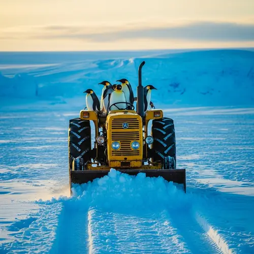Penguins in a Tractor: A Unique Adventure