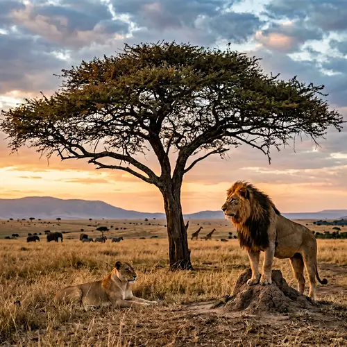 Male and Female Lions in the Savannah | Wildlife Encounter