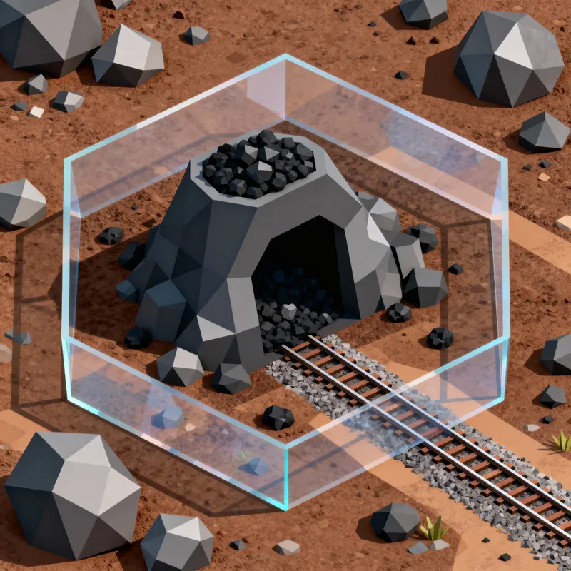 Low Poly Hexagon Coal Mine for Isometric Game