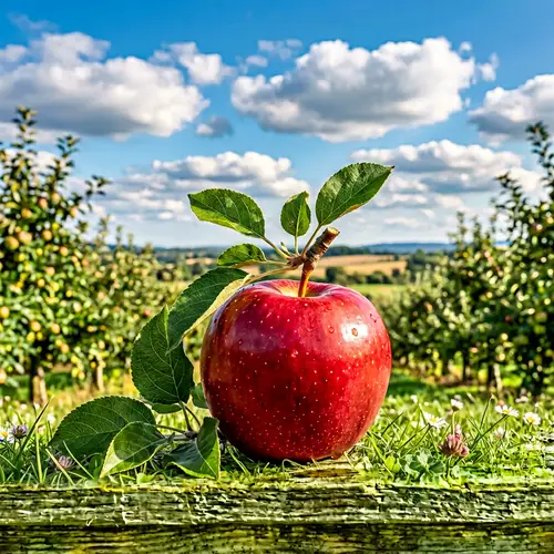 Fresh Red Apple Under Sunlight - Vibrant and Inviting