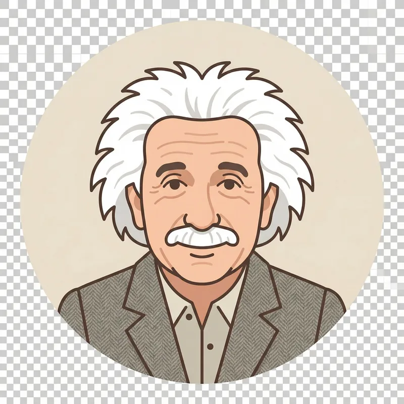 Cartoon Portrait of Albert Einstein - Professional Style Cartoon Portrait of Albert Einstein - Professional Style