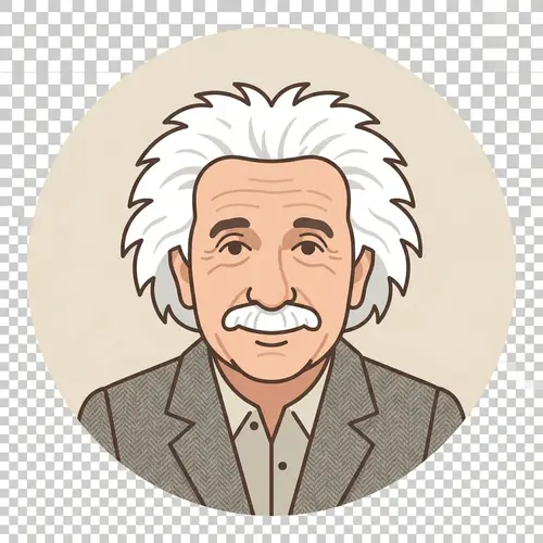 Cartoon Portrait of Albert Einstein - Professional Style