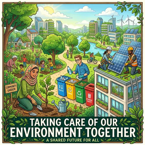 Diverse Community Taking Care of Environment Tasks