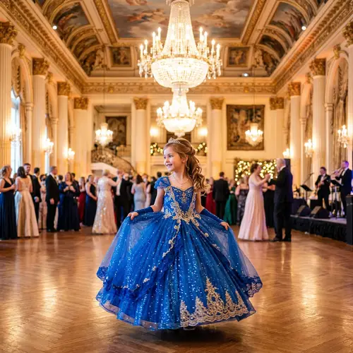Fairytale Princess in a Vibrant Ballroom