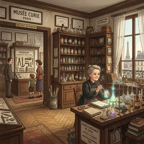 Explore the Pixar Style Marie Curie Museum Interior