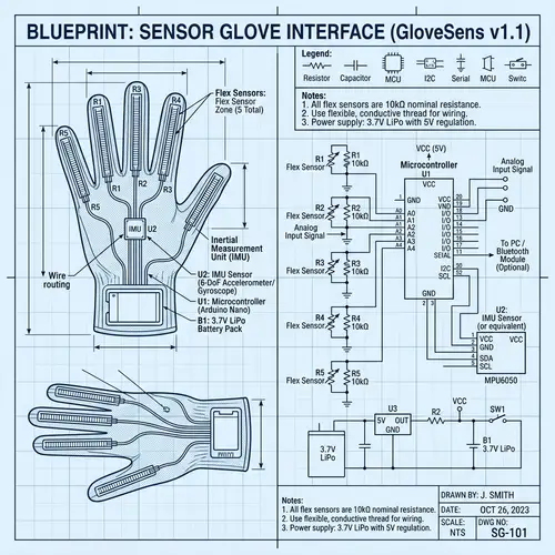 Sensor Glove Circuit Blueprint