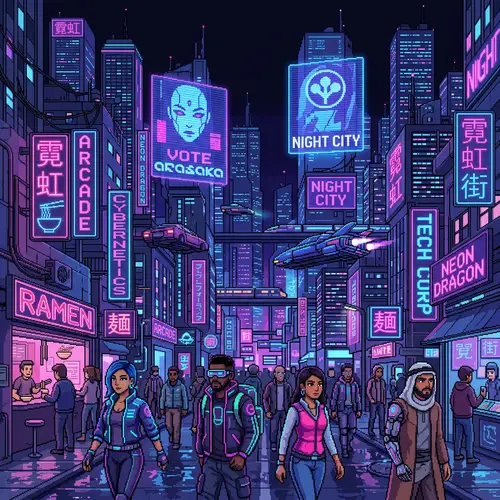 Cyberpunk Pixel Art Wallpaper 1920x1200