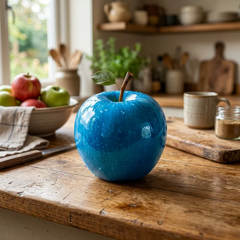 Blue Apple: Surreal Blue Apple Image Blue Apple: Surreal Blue Apple Image