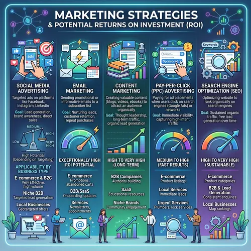 Best Marketing Strategies for High ROI: Social Media, Email, PPC & SEO