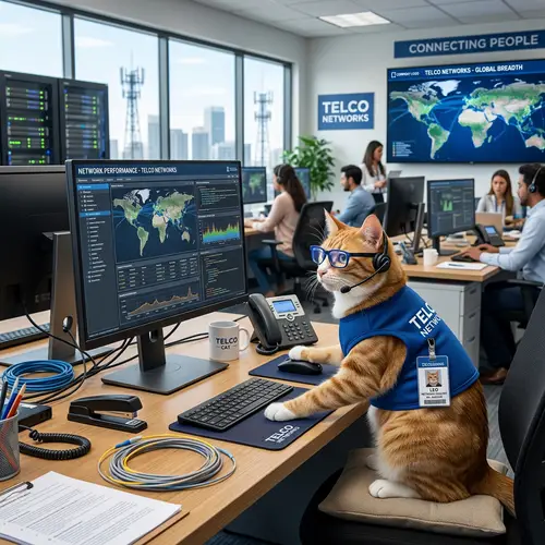 Telecom Company Cat: The Feline Employee
