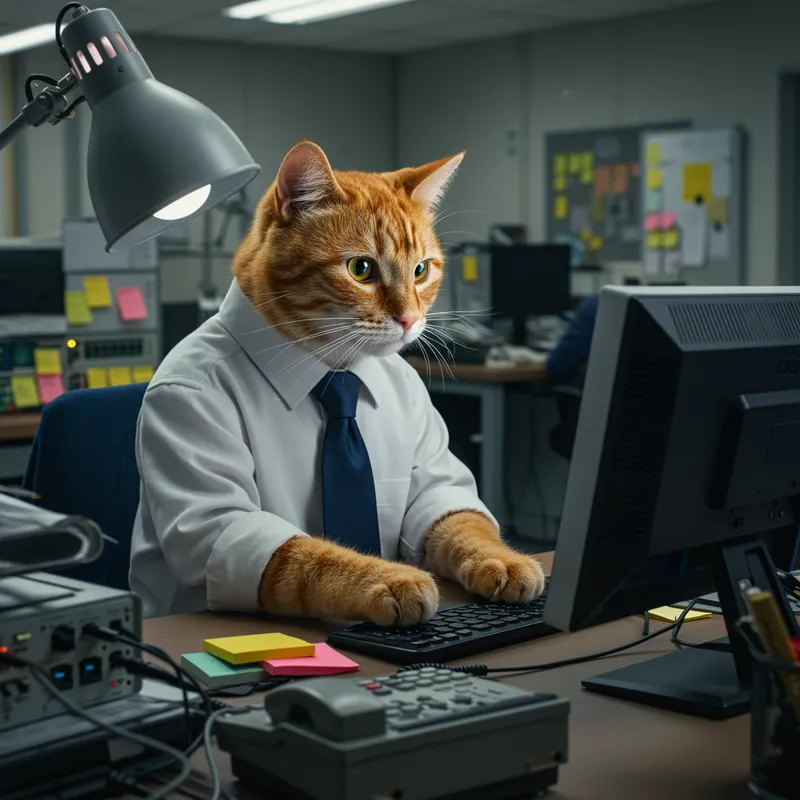 Telecom Company Cat: The Feline Employee