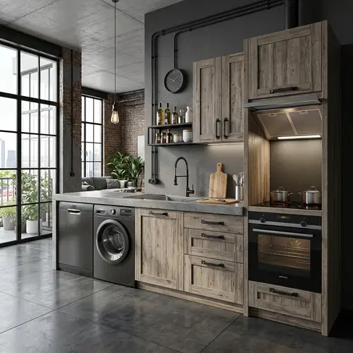 Modern Industrial Linear Kitchen Design