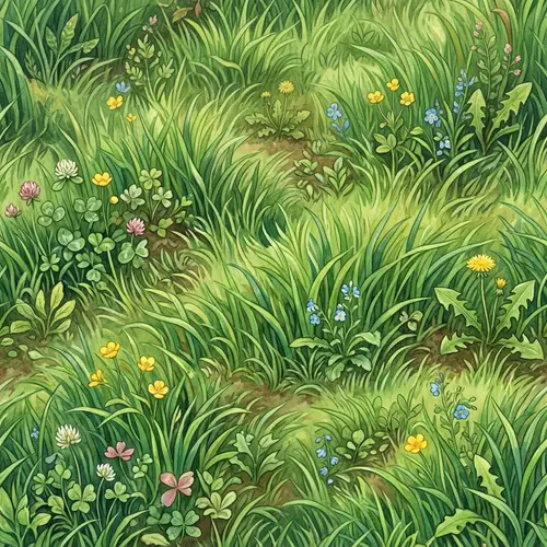 Ghibli Cartoony Grass Seamless Texture