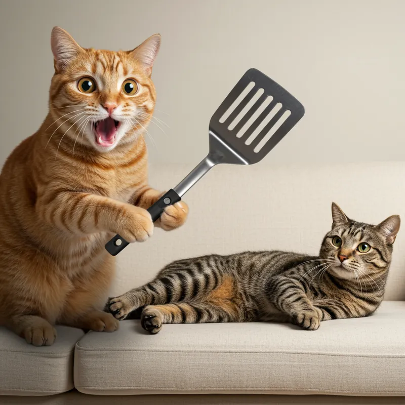 Crazy Cat with Spatula Meme YouTube Thumbnail