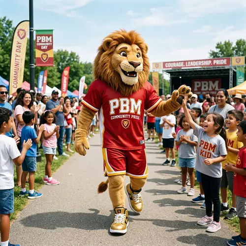 Athletic Lion Character for Community Engagement